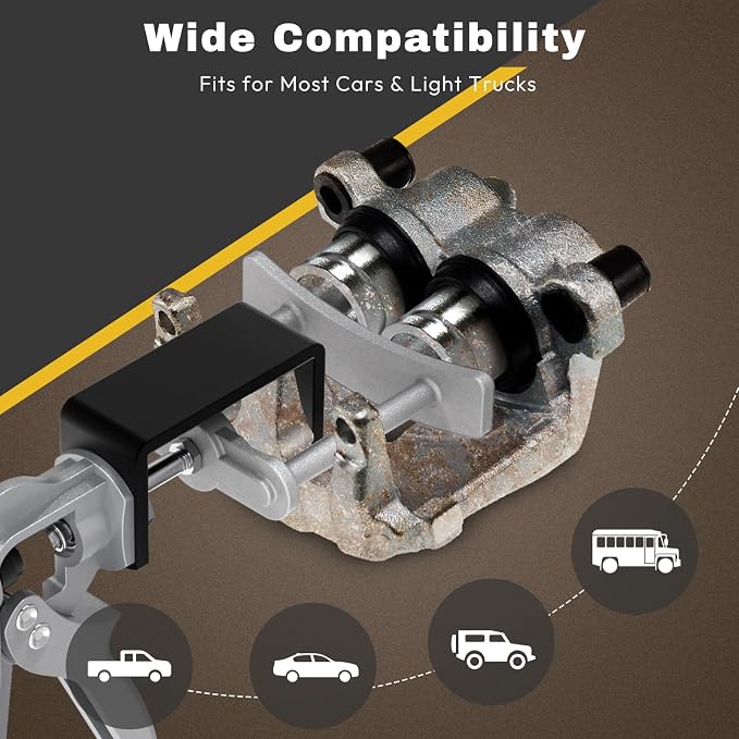 Dual Piston Brake Caliper Compressor, 25750 Brake Pad Spreader Compatible with Most Cars and Light Trucks, Disc Brake Pad Separator Tool
