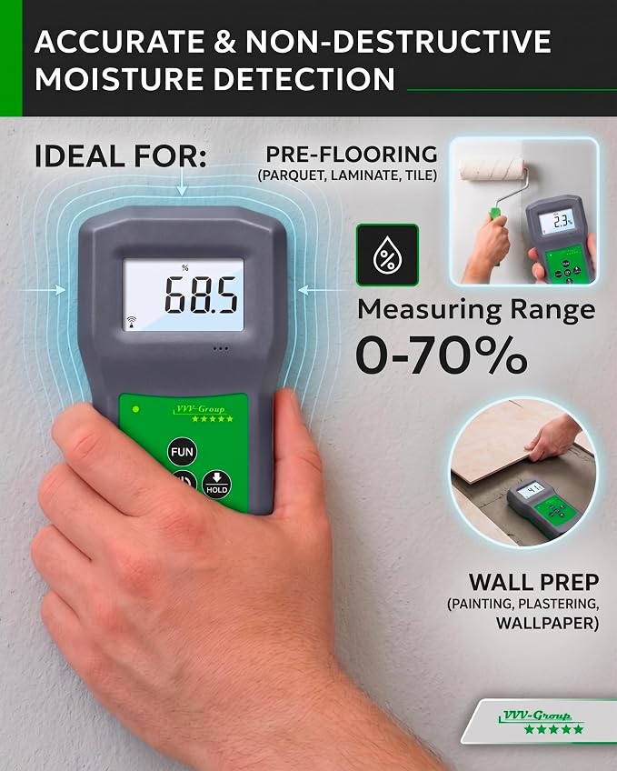 Concrete Moisture Meter CME-822 – Non-Destructive Digital Moisture Meter for Concrete Floors, Slabs & Walls, Surface Moisture Tester