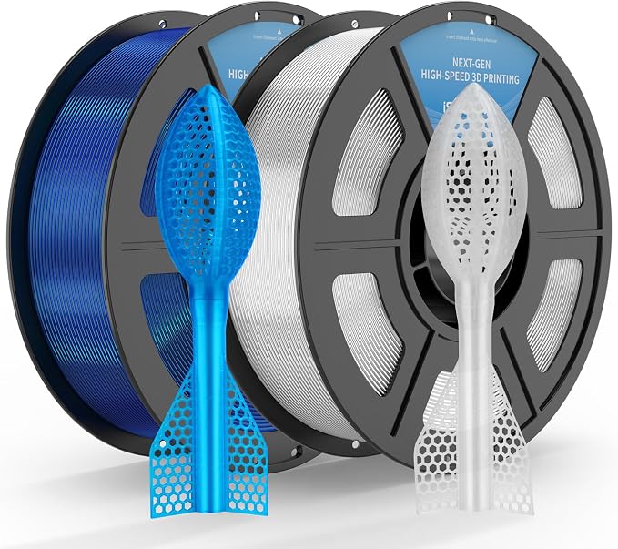 iSANMATE 95A TPU Filament Bundle 1.75mm, Clear Blue & Clear, 1kg*2 | High Speed HS / HF; Flexible TPU 95A; 3D Printer Filament for FDM 3D Printers; 1kg/2.2lbs; 50-100mm/s