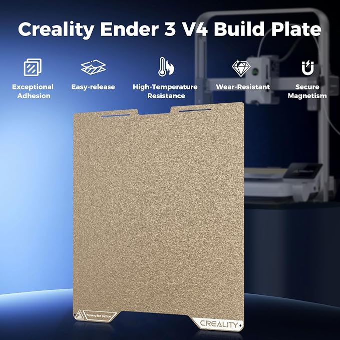 Creality Ender 3 V4 Build Plate, Original PEI Printing Plate Kit 225*250mm, Flexible Spring Steel Magnetic Platform Plate, Easy Print Removal, Heat Resistant For Creality Ender 3 V4 Combo 3D Printer