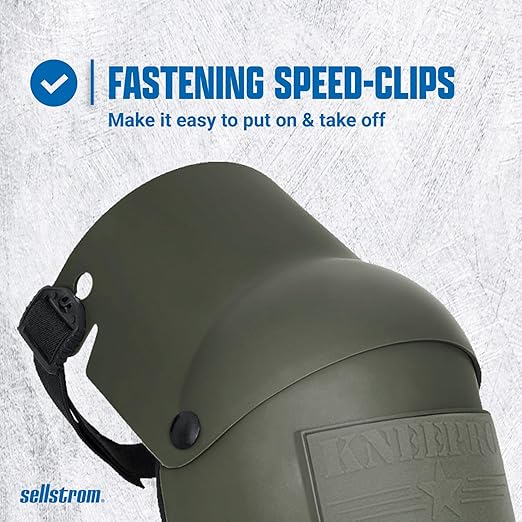 Sellstrom Ultra Flex KneePro Professional Knee Pads for Men & Women with Thick Foam Cushioning & Heavy Duty Hard Outer Shell - Adjustable Straps with Speed-Clips & Ergonomic Metal Hinges - for Construction Work, Gardening, Roofing, Flooring