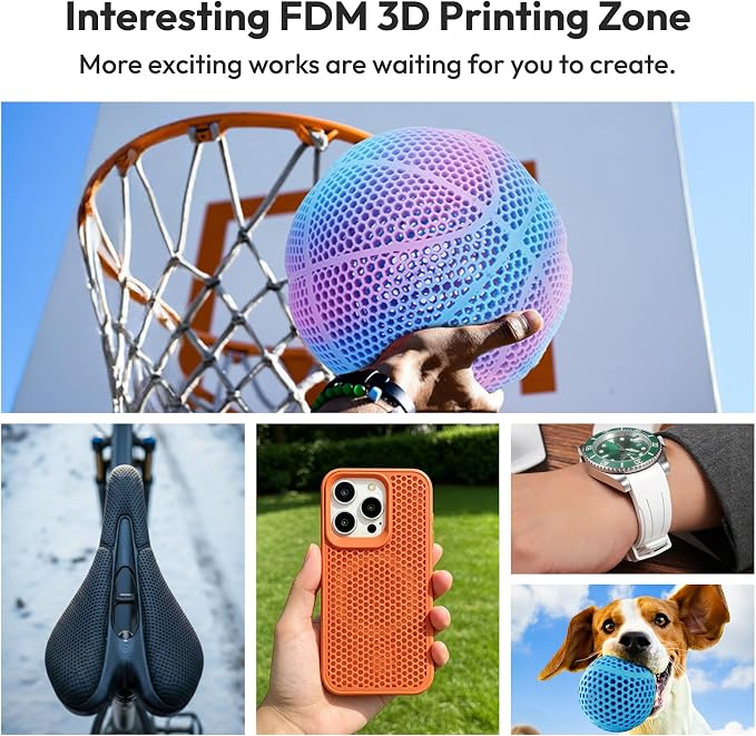 Amolen Rebound PEBA 90A Flexible Filament Rainbow, 1.75mm 3D Printer Filament, 78% Energy Return & 20% Lighter, High-Speed Printing Lightweight for Sports & Robotics, Pink Blue 1kg