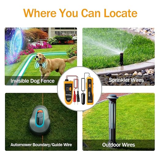 F02 Underground Cable Locator, Wire Tracer with Earphone, Cable Tester for Dog Fence Cables Irrigation Control Wires