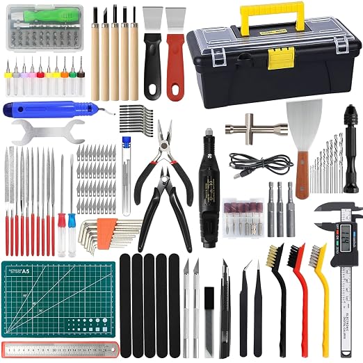 201PCS 3D Printer Tools Kit, 3D Printer Accessories for 3D Printer Modeler Basic Tools Diverse,Including Nozzle Cleaning Kit,Polishing Machine,Deburring Tool for Remove/Trim and Finish 3D Print