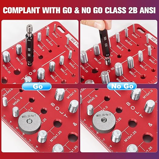 76Pcs Thread Checker, Upgrade Nut and Bolt Thread Checker 34 Standard and 26 Metric and 16 Screw Size Check Gauge, Suitable for Screw Nut Bolt Size Finder Classification