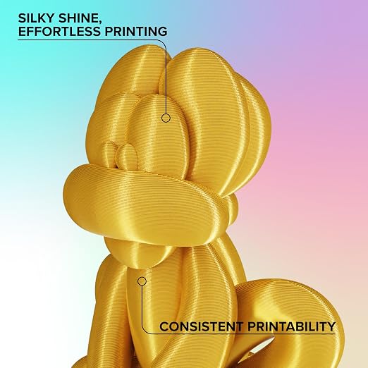 Polymaker Panchroma Silk PLA Filament 1.75mm for 3D Printing, 1kg, Gold | Neatly Wound, High-Gloss Finish PLA, Easy Print & Smooth Feeding, Compatible with Bambu Lab & Most 3D Printers