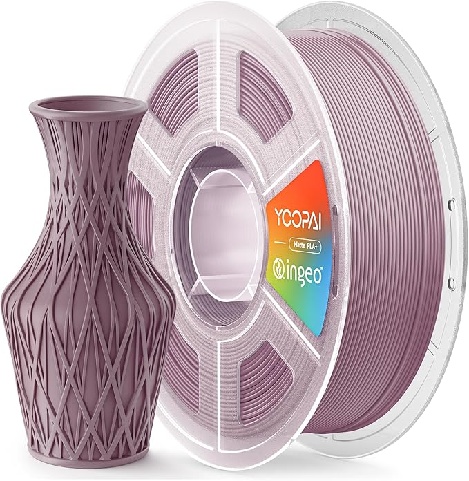 PLA+ Matte Filament 1.75mm, Soft Matte Finish, Reduced Layer Lines, 1KG (2.2lbs) 3D Printer PLA Filament, Dimensional Accuracy +/- 0.02 mm, Ash Purple