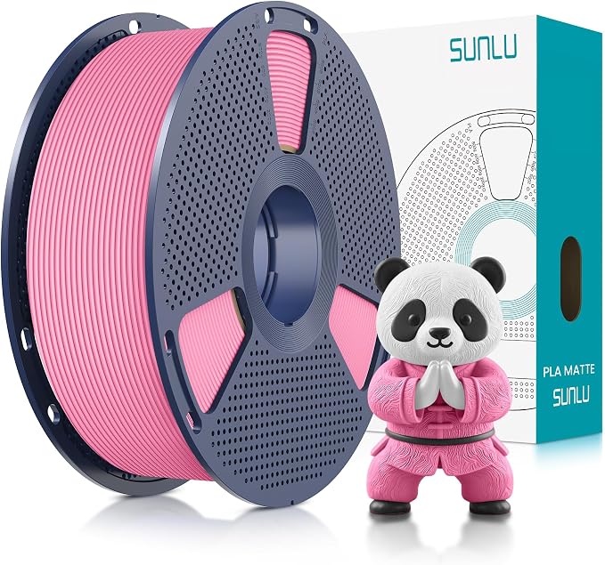 SUNLU PLA Matte 3D Printer Filament 1.75mm, PLA Filament 1kg Spool (2.2lbs), Dimensional Accuracy +/- 0.02mm, Matte Pink PLA