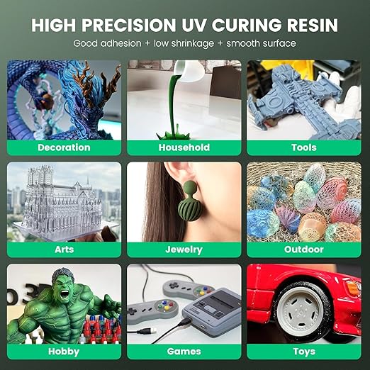 SUNLU 3D Printer Resin 2kg, Fast Curing Standard 3D Resin for LCD DLP SLA Resin 3D Printers, 395 to 405nm UV Curing 3D Printing Liquid Photopolymer Resin, Low Shrinkage, High Precision, 2000g, Beige