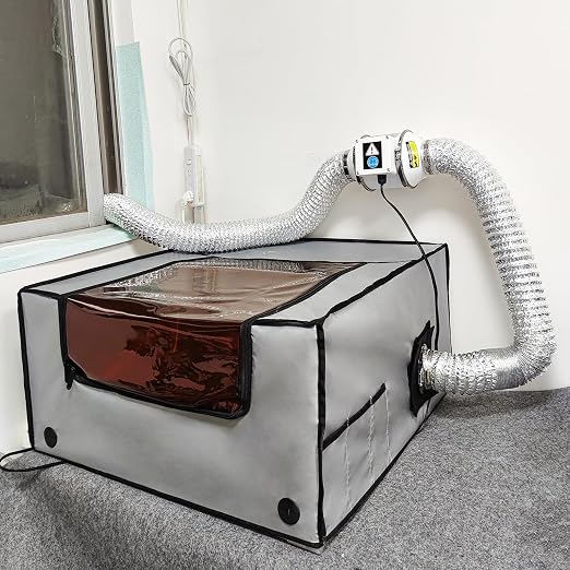 Powerful 3 Inch Inline Duct Ventilation Fan AC Vent Blower Exhaust Fan w/ 1.5M Pipe, Enhanced Air Flow, Low Noise for 3D Printer Enclosure, Laser Engraver Cover,Resin, Greenhouse Ventilation Equipment