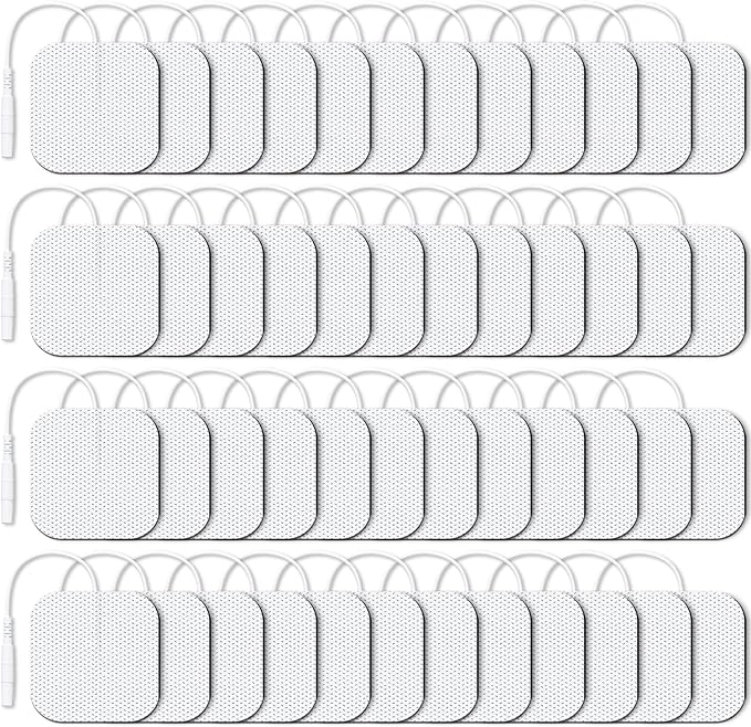AUVON TENS Unit Electrode Pads 2"x2" 48 Pcs Value Pack, Reusable Latex-Free | TENS Unit Pads with Upgraded Self-Adhesion, Non-Irritating Replacement Pads Compatible with TENS 7000, Etekcity, Nicwell
