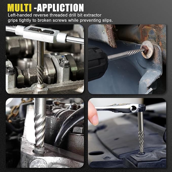 TOPEC Screw Extractor and Left Hand Drill Bit Set - 18 Piece Easy Out Bolt Extractor Kit for Removing Damaged Screws, Broken Bolts, Studs