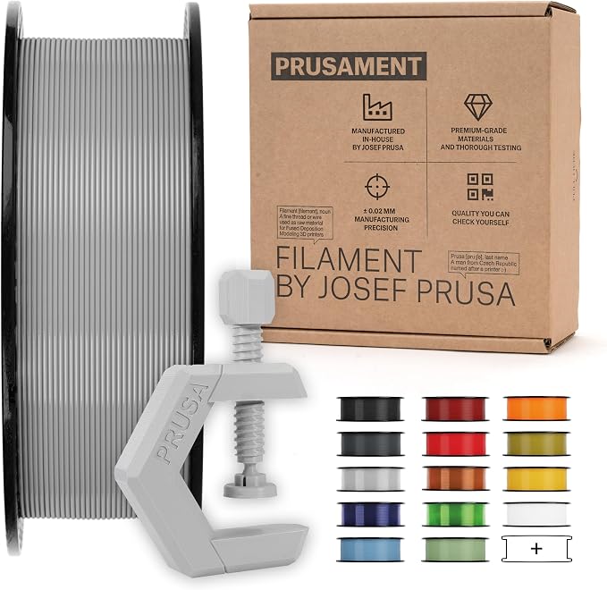Prusament Premium PETG Urban Grey 1.75mm 1kg 3D Printer Filament | PETG filament with ±0.02 mm precision, low stringing, strong layer adhesion, and reliable tangle-free printing.