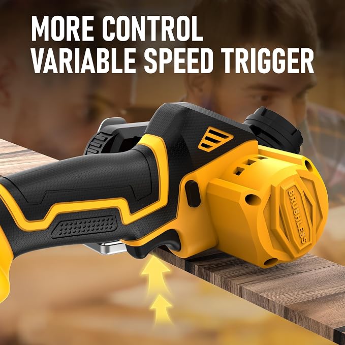 Cordless Cut Off Tool Compatible With DeWalt 20V MAX Battery(NO Battery) 3" Brushless Mini Circular Saw with Blades,19000RPM,Removable Dust Cover for Metal/Wood/Tile/Plastic | 3" Brushless Mini Cordless Cut Off Tool with Blades,19000RPM,Removable Dust ...
