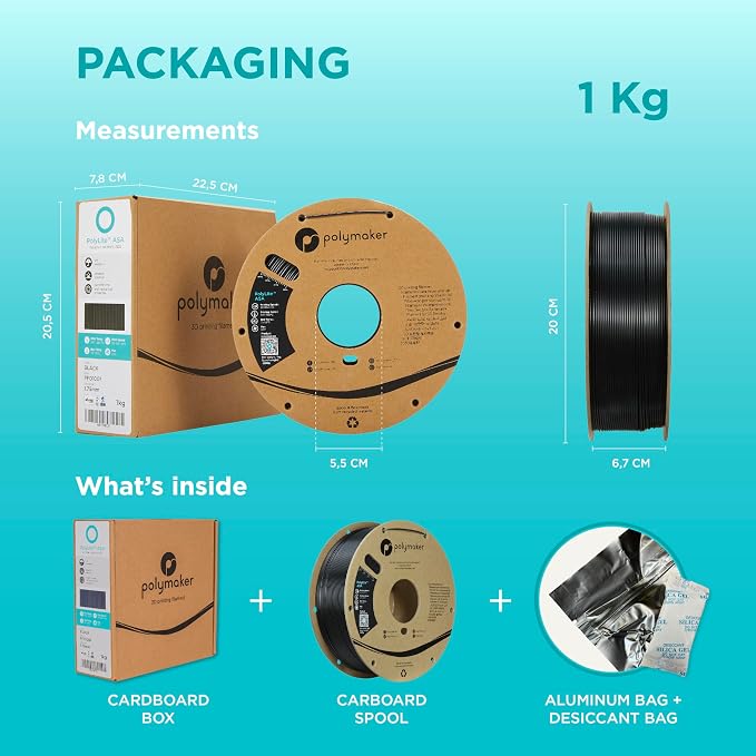 Polymaker ASA Filament 1.75mm Galaxy Red, 1kg ASA 3D Printing Filament, Heat & Weather Resistant - ASA 3D Printer Filament Perfect for Printing Outdoor Functional Parts