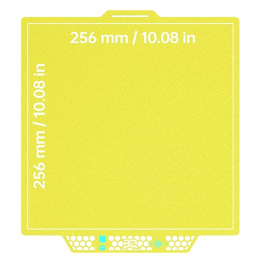 BIQU CryoGrip Pro Glacier Build Plate for Bambu-Lab X2D P2S P1S P1P X1C X1E A1 3D Printers, Firm Adhesion, Double-Sided Spring Steel Sheet, Fine Texture, 257x257mm, Yellow
