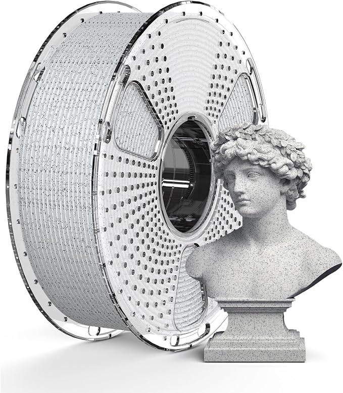 SUNLU High Speed Marble PLA Filament, 600mm/s High Speed PLA 3D Printer Filament, Natural Marble-Like Texture, Smooth Printing, 1kg (Light Grey)
