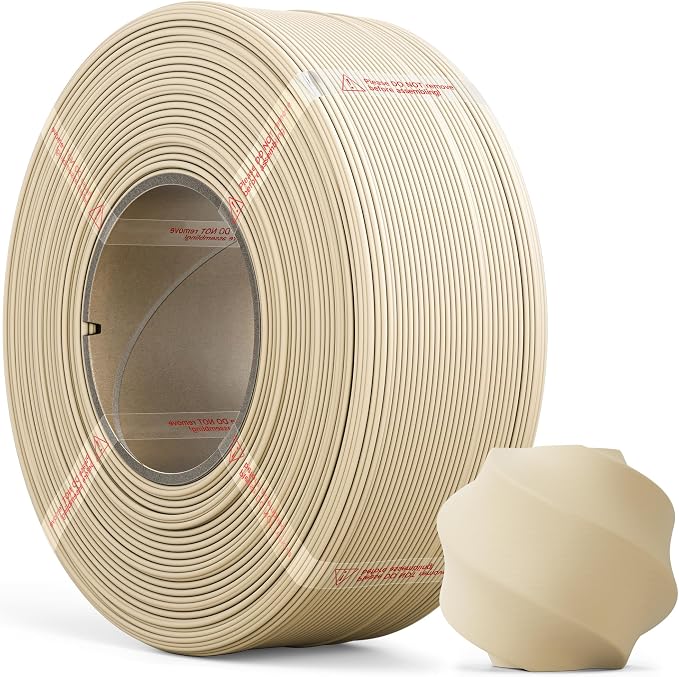 Matte Desert Tan PLA Refill Filament 1kg (2.2lbs) for Reusable Spools, 1.75mm Spool-Less 3D Printing Filament, Compatible with Bambu Lab 3D Printers