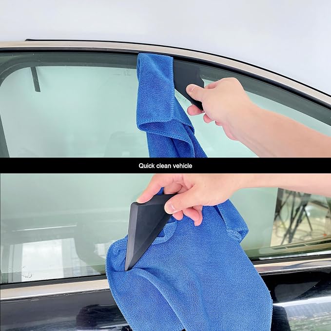 EHDIS Window Tint Kit Vinyl Wrap Tool with Heat Gun,Vinyl Scraper,Shank Gasket Squeegee,Working Gloves,Curves Slot Tint Tool for Car Wrapping,Window Film,Graphics,Decal Installation