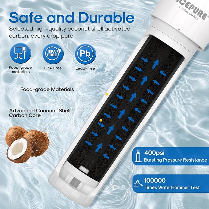 ICEPURE 21" WFS5300A 5 Years Under Sink Water Filtration System, 40000 Gallons NSF/ANSI CAN372 & 42 Certified, Direct Connect Drinking Faucet, Removes Chlorine, Odor, Heavy Metals
