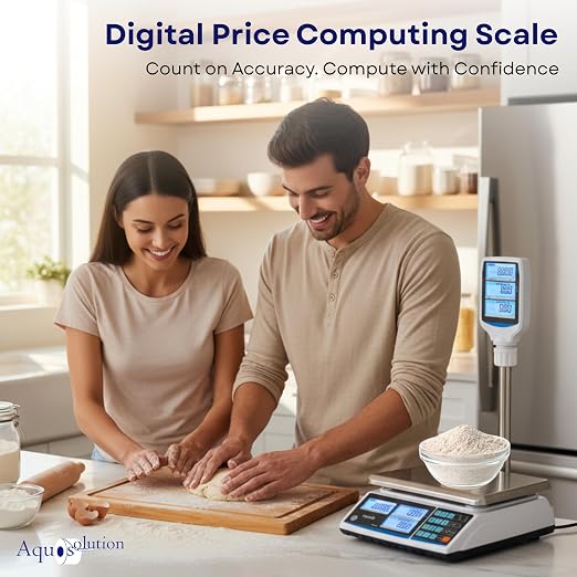 Aquos ZTP Price Computing Scale – Class III NTEP Legal for Trade, Commercial Digital Scale with LCD Backlit Display & Stainless Steel Platter, Retail Grocery Scale (30lbs Pole Model)