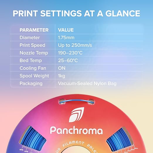 Polymaker Panchroma Gradient Silk PLA Filament 1.75mm, 1kg, Earth | Neatly Wound, High-Gloss Finish PLA, Easy Print & Smooth Feeding, Compatible with Bambu Lab & Most 3D Printers