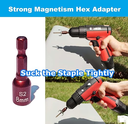 100 Pcs Fencing Fasteners Post Screw with Wire Fixer, Fence Staple for Wire Mesh and Woven Fencing, Quickly Install in Wood with Power Drill