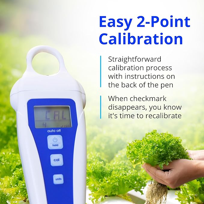 Bluelab pH Pen - ± 0.1 pH Accurate, Durable Double Junction Probe, Waterproof & Floats, Auto Temperature Compensation, Easy Calibration - Made in NZ