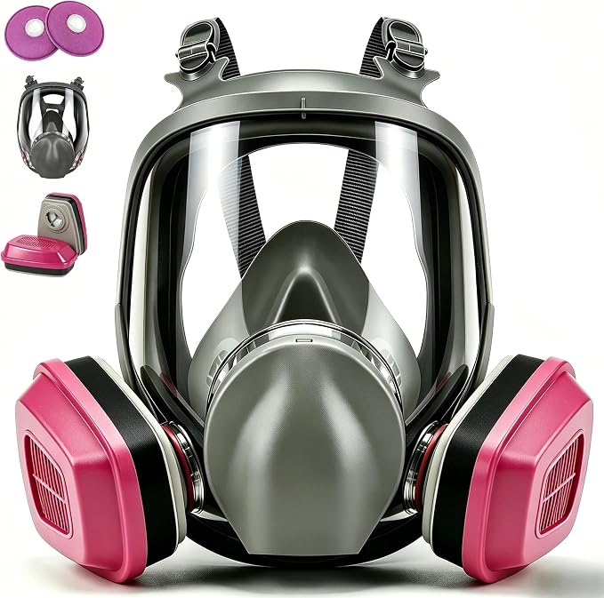 Gas Mask Full Face Respirator Mask with Filters Reusable Paint Mask Dust Mask for Painting Sanding Spraying Welding