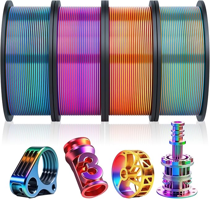 Pangda 3D Printer Filament Pla Bundle 1.75mm Multicolor, ±0.02mm Dimensional Accuracy, 3D Printing Filament for DIY Projects, Holiday Crafts(1 kg,Gradient Color)