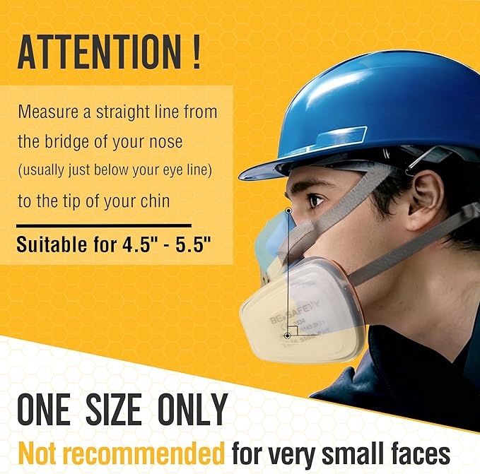Half Face Respirator Mask with Safety Goggles, 2 A1 Organic Vapor Filters & 8 P2 Dust Filters, RD-518 Reusable Respirator for Painting,Dust,Gas, Sanding, Spraying, Chemicals, Cleaning