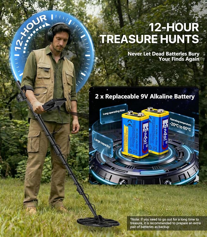 Metal Detector, Professional Metal Detector for Adults With High Accuracy 12.8" IP68 Waterproof Search Coil, Advanced DSP Chip, All Metal & Disc Modes for Beach&Outdoor Treasure Hunting, Gifts for Men