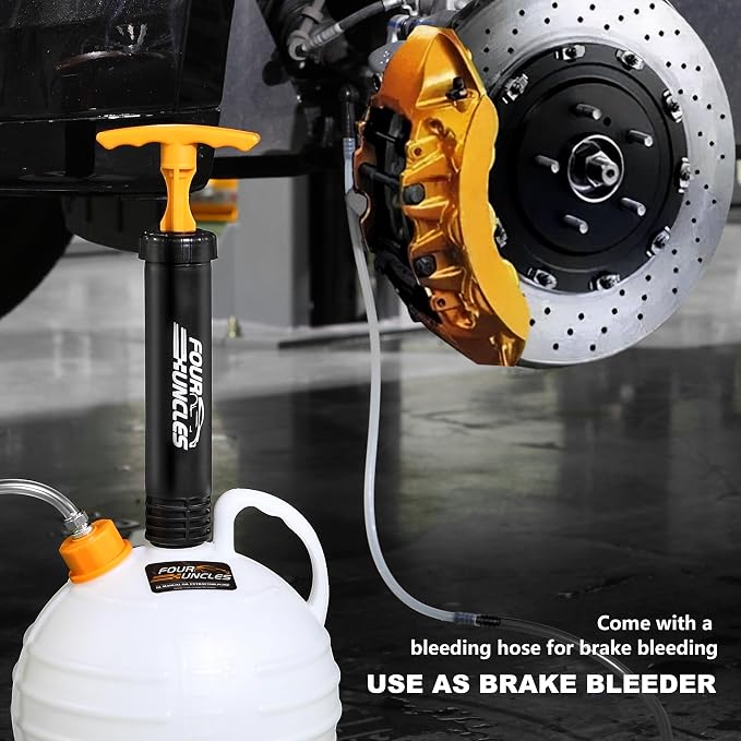 FOUR UNCLES Oil Extractor Pump - Fluid Extractor with 59" Main Hose, Three 41" Extension Tubes for Oil Change, a Hose for Brake Bleeding