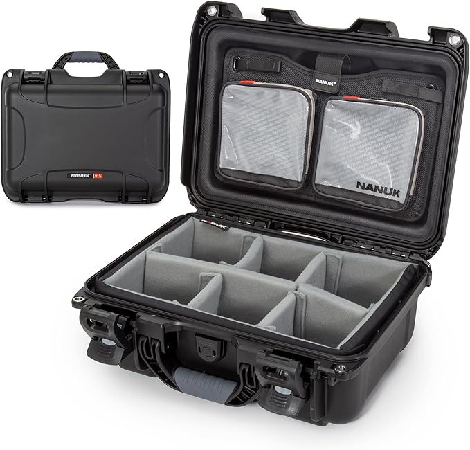 NANUK 915 Pro Photo Kit – Compact Waterproof Travel Camera Hard Case with Padded Dividers, 13.8” x 9.3” x 6.2” – Dustproof and Impact Resistant, Airline Carry-On Approved – Black