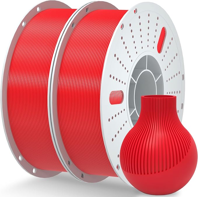PINBALL PETG 3D Printer Filament 1.75mm High Precision Durable Moisture-Proof Strong Filament Mith Better Flow Dimensional Accuracy +/- 0.02mm Suitable for Most FDM 3D Printers 2 Kilograms Red
