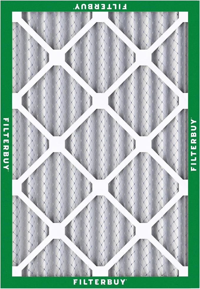 Filterbuy 14x20x2 Air Filter MERV 8 Essential Dust & Allergy Defense (4-Pack), Electrostatic Pleated HVAC AC Furnace Filters Replacement, Made in USA (Actual Size: 13.50 x 19.50 x 1.75)