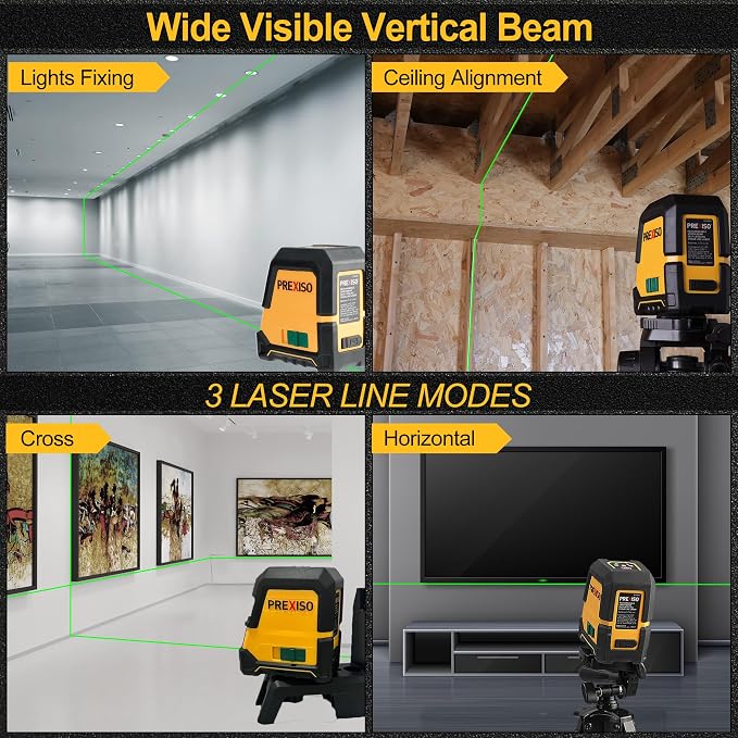 PREXISO 2-in-1 Digital Tape Measure 16Ft & PREXISO Laser Level with Tripod - 100Ft Rechargeable Dual Modules