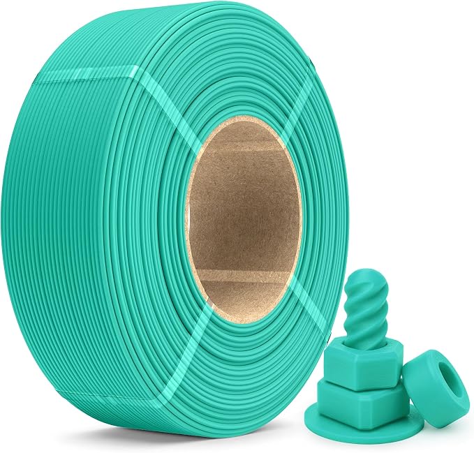 SUNLU PETG Filament Refill 1.75mm 1KG, High Speed 3D Printer Filament Refill, No-Spool Matte PETG Refill for Reusable Spools Compatible with Bambu Labs Filament Printer, 1KG/Roll (Matte Mint Green)