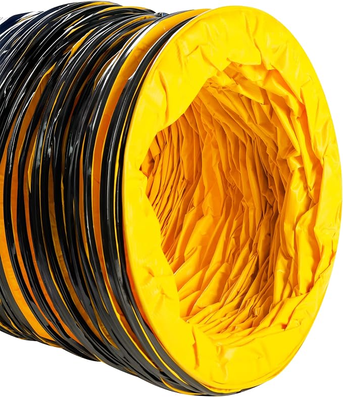 MOUNTO 25FT PVC Flexible Duct Hosing for Exhaust Fan (16inch w/o bag)