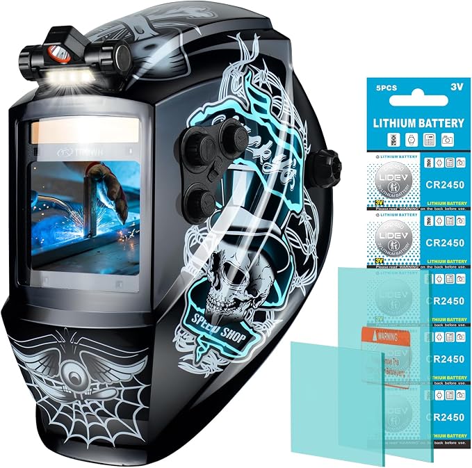 TRQWH Auto Darkening Welding Helmet Large Viewing True Color Solar Powered Welding Hood & Welding Backpack for Men Waterproof Reinforced Bottom Large Capacity