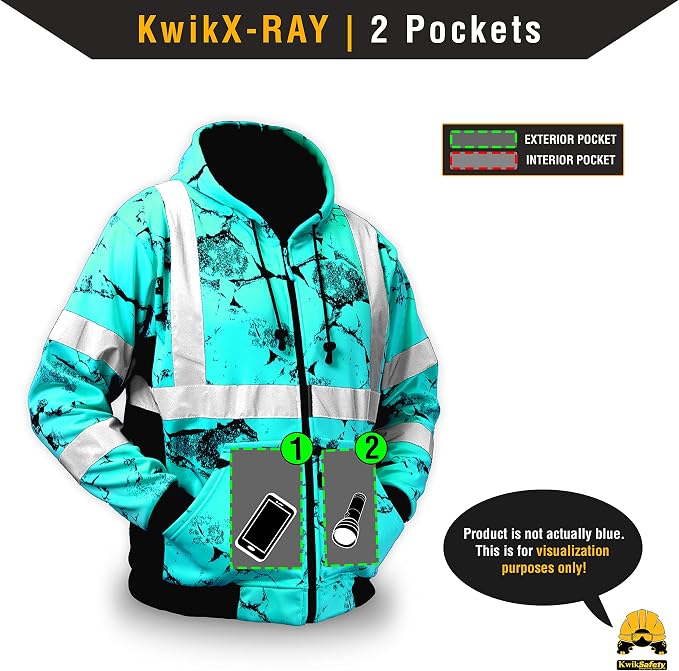 KwikSafety - Charlotte, NC - Men's Fleece Safety Hoodie | PPE Hi Vis Lightweight Reflective Jacket