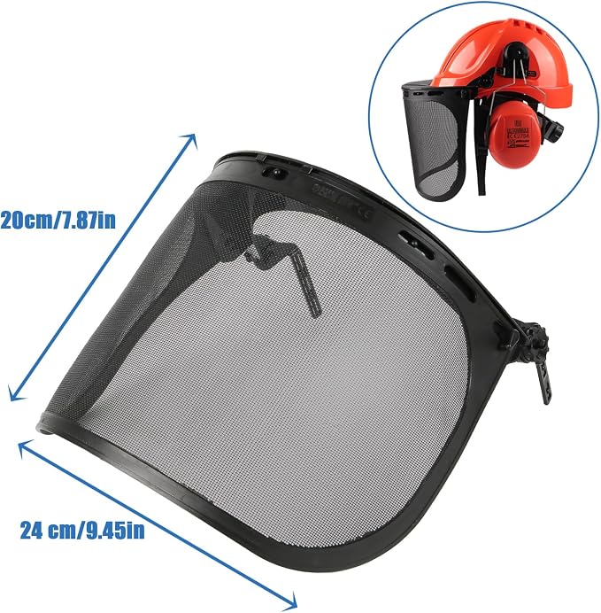 UM ULTRAMAXX Full Face Shield Eye & Head Protection, Hard Hat Replacement Mesh Face Shield Attachment, Adapter for Hard Hat and Safety Helmets (Mesh Face Shield)