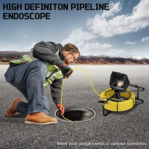 Sewer Camera 100ft/30M 4.3" Pipe Drain Inspection Camera DVR Borescope with Lights Waterproof IP68 0.67in/17MM Industrial Endoscope for Home Wall Duct Drain Pipe Plumbing with 16G TF Card (17MM-30M)