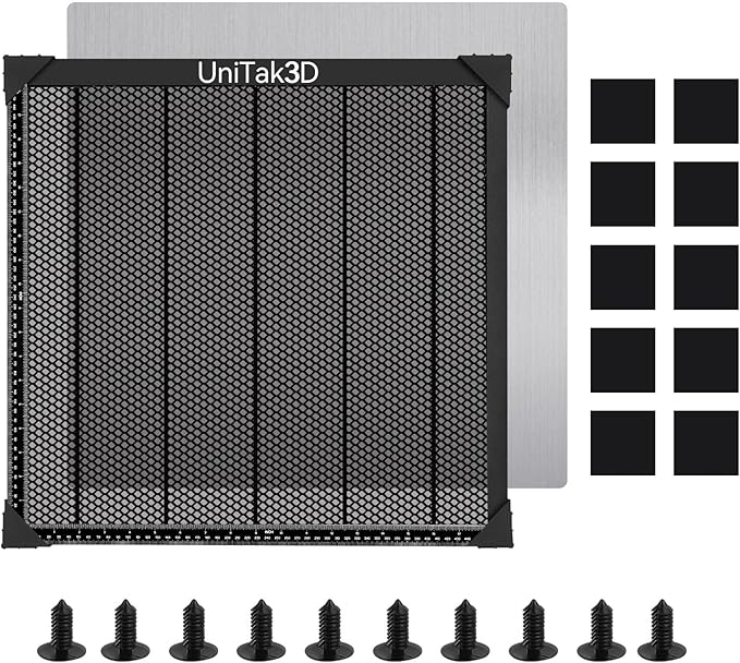 UniTak3D Honeycomb Laser Bed 500x500mm Working Table for XTool D1/D1 Pro/S9/S10/S30 Pro/RAY5 Engravers,Fast Heat Dissipation and Desktop Protection with Aluminum Plate(Working Area:18.11x18.11in)
