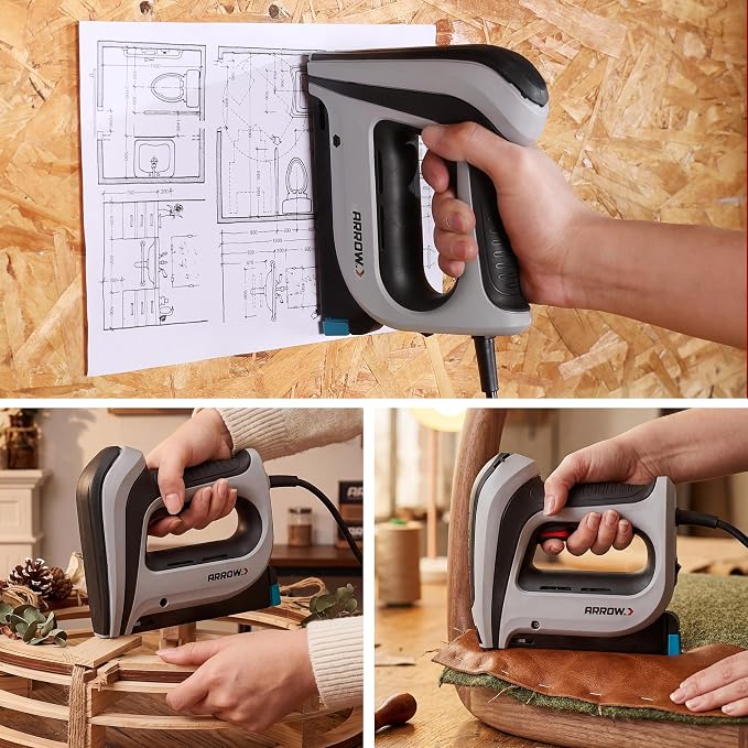 Arrow T50ACD Heavy Duty Corded Electric Staple Gun for Upholstery, Furniture, Office, Decorating, Fits 1/4", 5/16”, 3/8", or 1/2" Staples