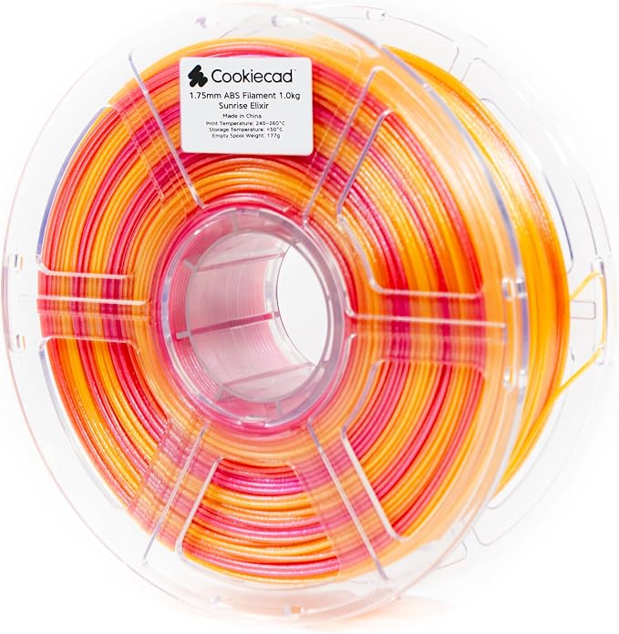 Cookiecad ABS Filament 1.75mm 1kg Rainbow Iridescent 3D Printer Filament - Sunrise Elixir ABS