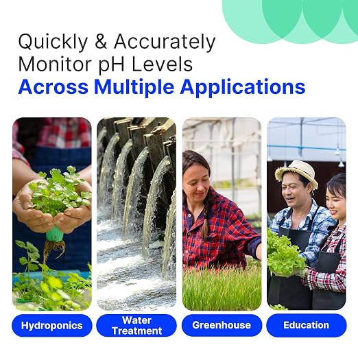 Bluelab PROBPH pH Probe for Water, Replacement Electrode for Meter, Monitor, and Controller with Easy Calibration, Tool for Hydroponic System and Indoor Plant Grow