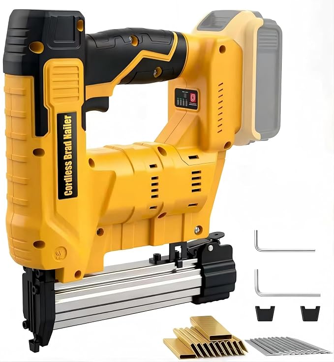Cordless 2-in-1 18GA Brad Nailer & Stapler, Compatible with Dewalt 20V Max Battery (No Battery), Electric Nail Gun/Staple Gun Battery Powered with 1000 Nails/Staples for Wood Carpentry(Tool Only)