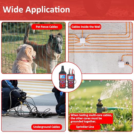 Underground Cable Locator, Rocky Mars Cable Tester Wire Tracker | NF826 Underground Wire Locator for Dog Fence Cables, Test Short Circuit Breaker of Wall