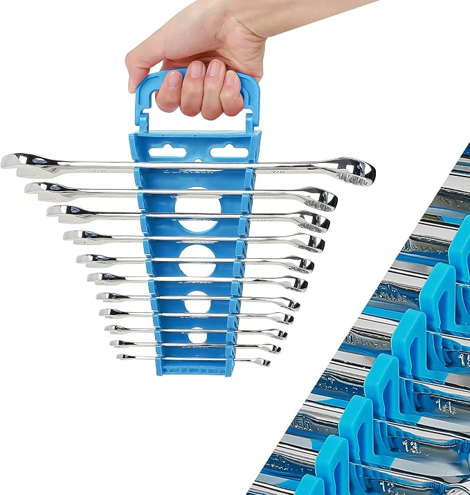 DURATECH Combination Wrench Set, Metric, 11-Piece, 8, 10, 11, 12, 13, 14, 15, 16, 17, 18, 19mm, 12-Point, CR-V Steel, Organized in Wrench Holder